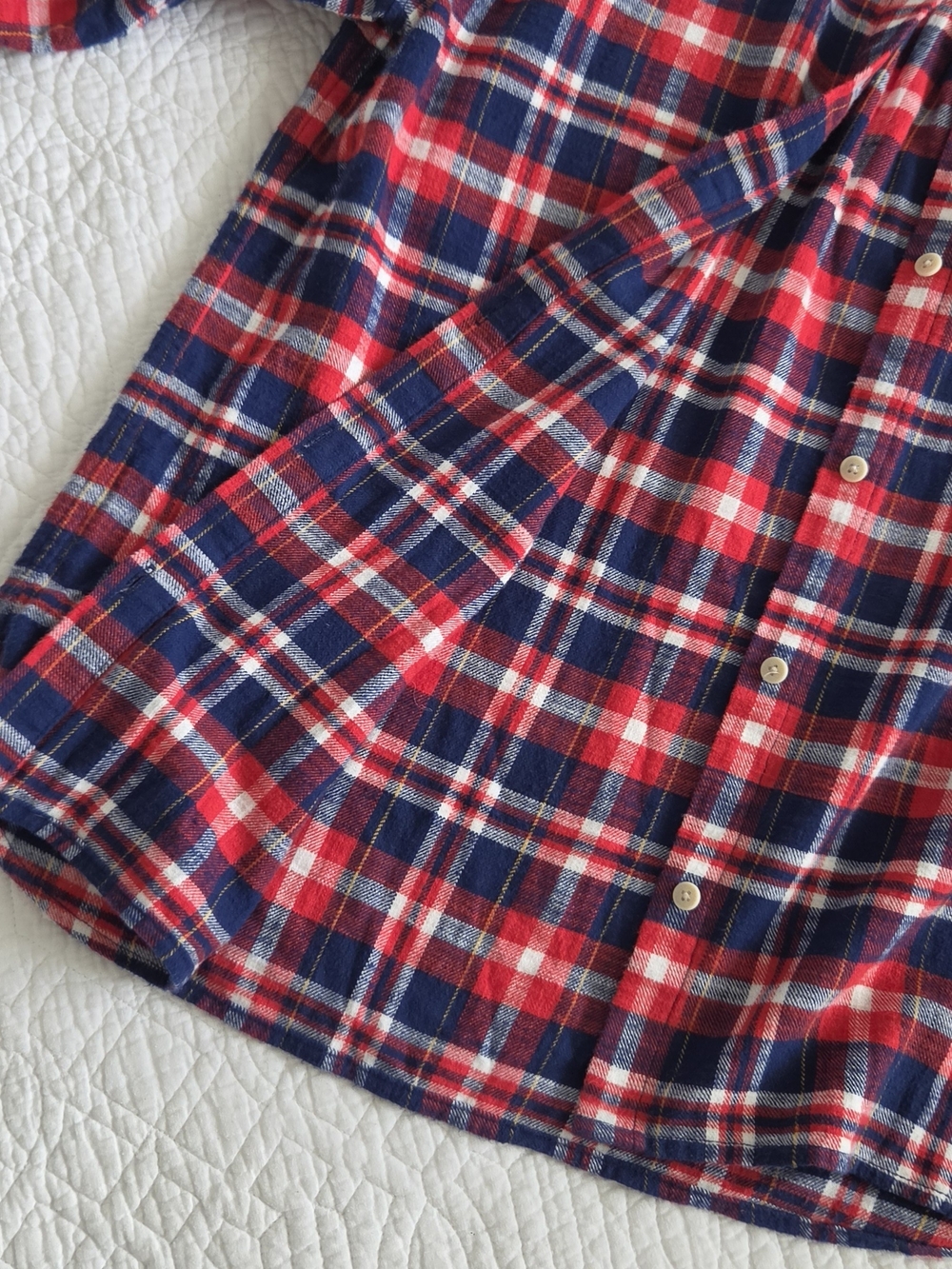 J. Crew Red and Navy Plaid Button-Down Shirt - Picture 6 of 10